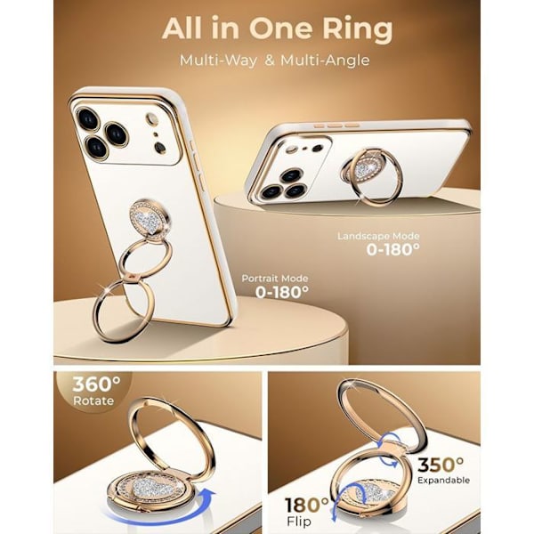 Chockskydd - BOOLING - för iPhone 17 Pro - med Snöre och Rotationsring ...