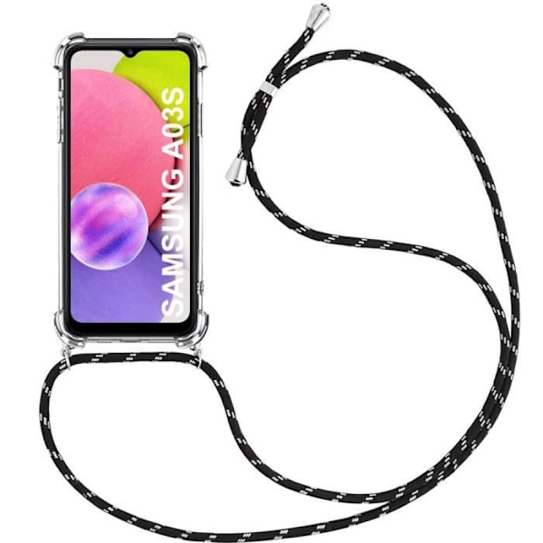 Coque - Samsung - A03S - Transparent - Flexibel - Repellent mot repor Transparent-svart