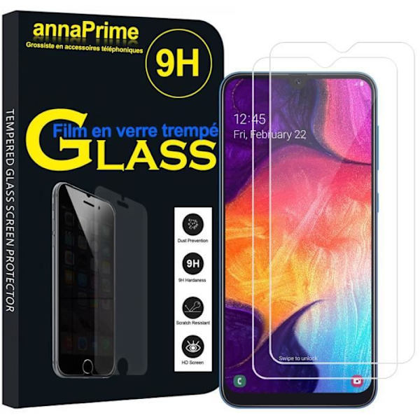 Skärmskydd - VCOMP - Samsung Galaxy A50 - Härdat glas - Set om 2 - Reptålig TRANSPARENT