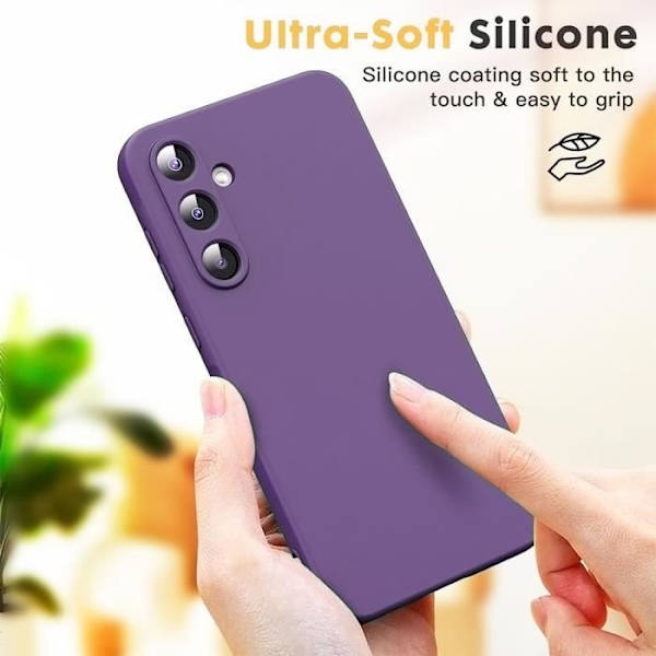 Skyddsskal - BOOLING - Samsung Galaxy S24 FE - Mjukt Silikon - Mörklila - Slim Mörklila