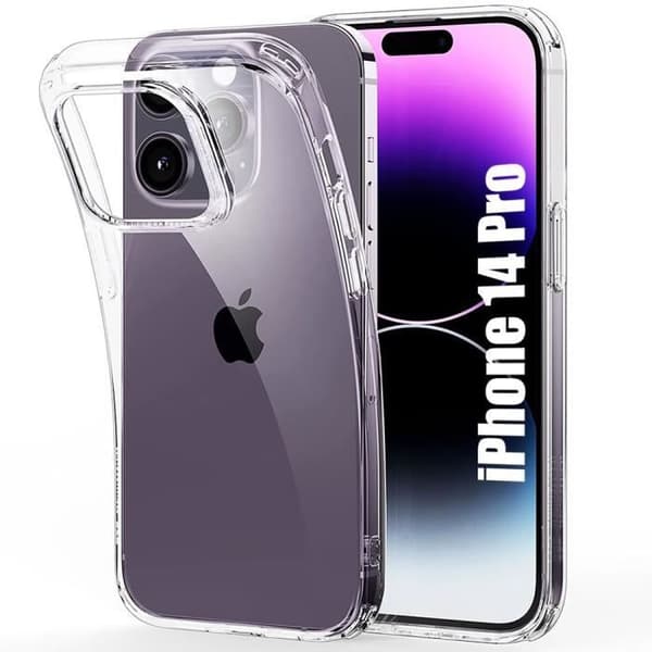 Skyddsfodral - BOOLING - för iPhone 14 Pro - Transparent - Ultra Slim - Flexibelt Transparent