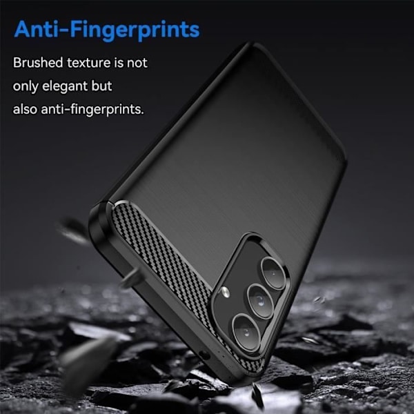 Skyddsskal - BOOLING - Samsung Galaxy S24 - Flexibelt - Kolfibereffekt - Svart Svart