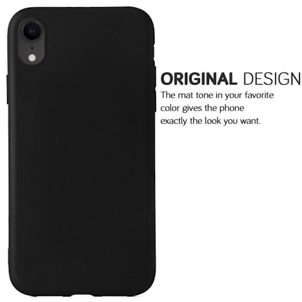 Skyddande för iPhone XR Slim Soft Silikon Coque Fodral Svart