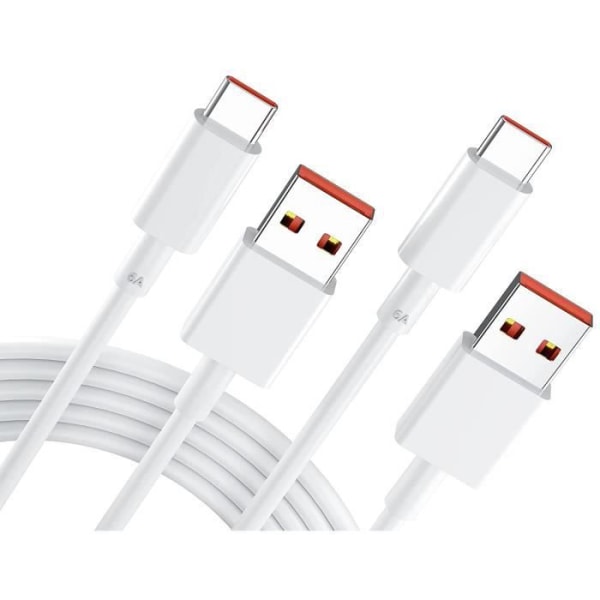 Jaanoo 2 PACK USB C-kabel [1M] USB Type C-kabel 6A snabbladdarkabel för Samsung Galaxy S20 S8 S9 S10 S21 A50 A51 A40 A2