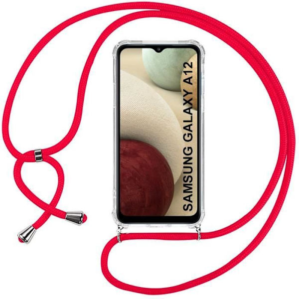 Skyddsfodral till Samsung Galaxy A12 - PROSHOP - Mjuk - Transparent-röd - Anti-Scratch transparent-röd