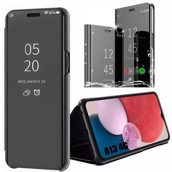 BOOLING Hårt skyddsfodral till Samsung Galaxy A13 - Stötsäker spegeleffekt - Svart Svart