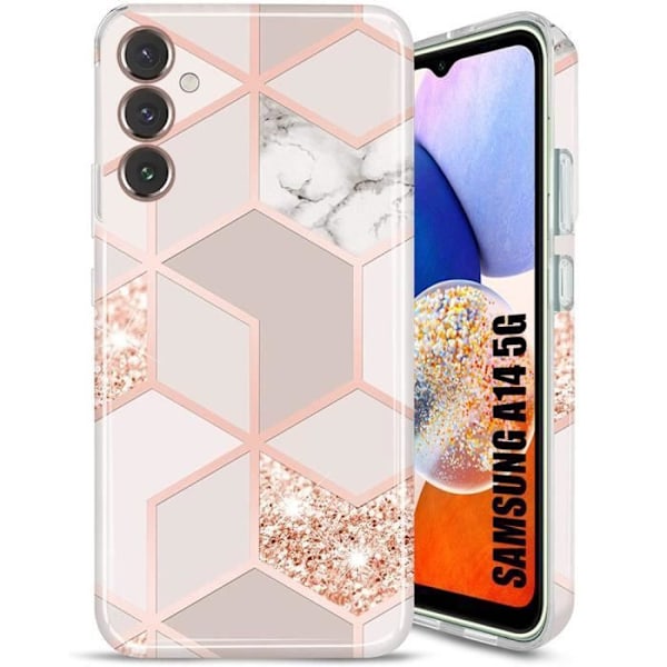 Skyddsfodral till Samsung Galaxy A14 5G - BOOLING - Rosa - Tunt - Reptålig Rosa