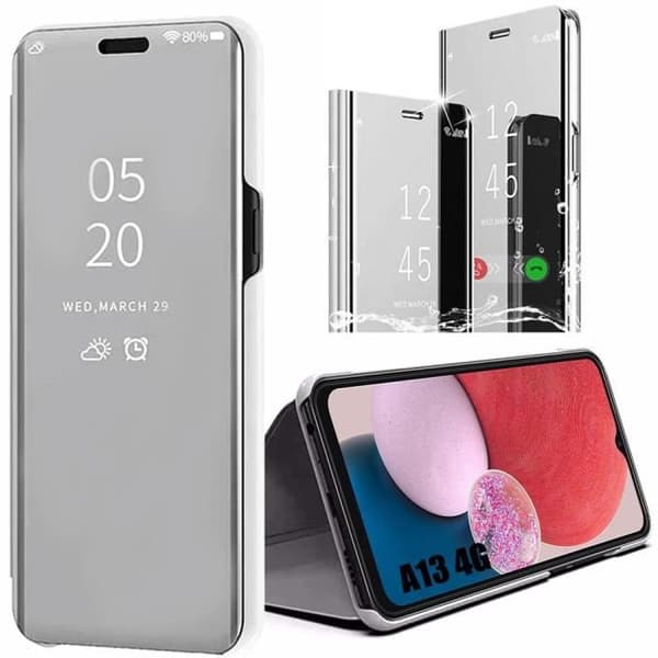 Hårt skyddsfodral för Samsung Galaxy A13 - BOOLING - Spegeleffekt - Förstärkt skydd - Silver Silver
