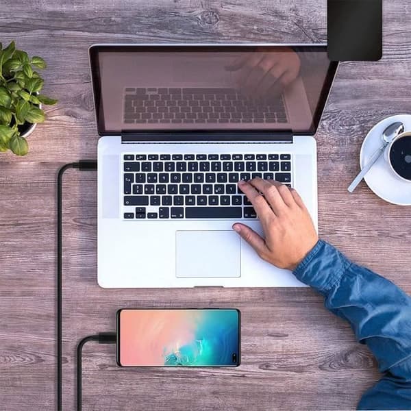 USB-C-kabel - E.F.CONNECTION - 1 Meter - 3-pack - Snabbladdning - Svart Svart