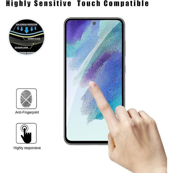 PROSHOP härdat glas för Samsung S21 FE - Set med 2 - Svart - 9H Resistance Transparent med svart kant