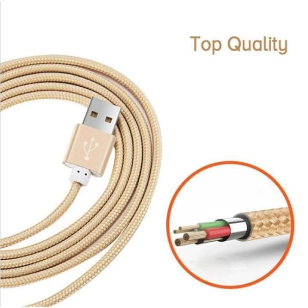 Typ C flätad kabel för Huawei P9 USB-laddare 1m vändbar nylonsynkroniseringskontakt (GULD)