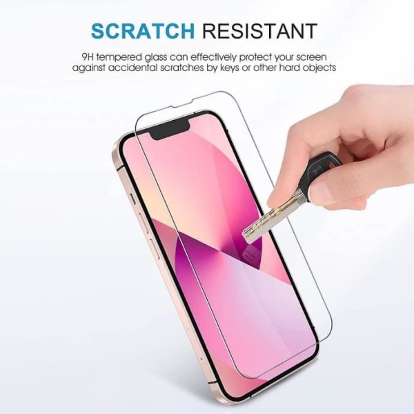 2 skärmhärdade glasögon och 2 bakre kameraskydd för iPhone 13 mini (5,4") Transparent