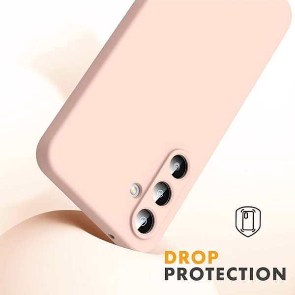 Cover til Samsung Galaxy S25, Blød Silikonebeskyttelse Anti-Ridser med Lyserød Snor Rosa