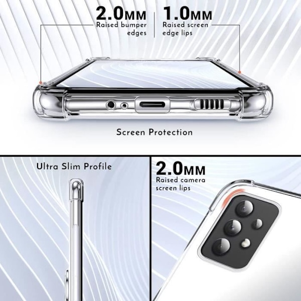 Fodral för iPhone 16 Plus, Silikon Stötsäker Transparent Slim Förstärkta hörn med Silver Support Transparent