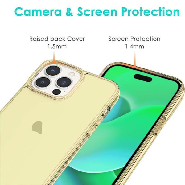 Skal och Härdat Glas - Ej specificerad - iPhone 14 Pro Max - Gul - TPU - Optimal skydd Gul