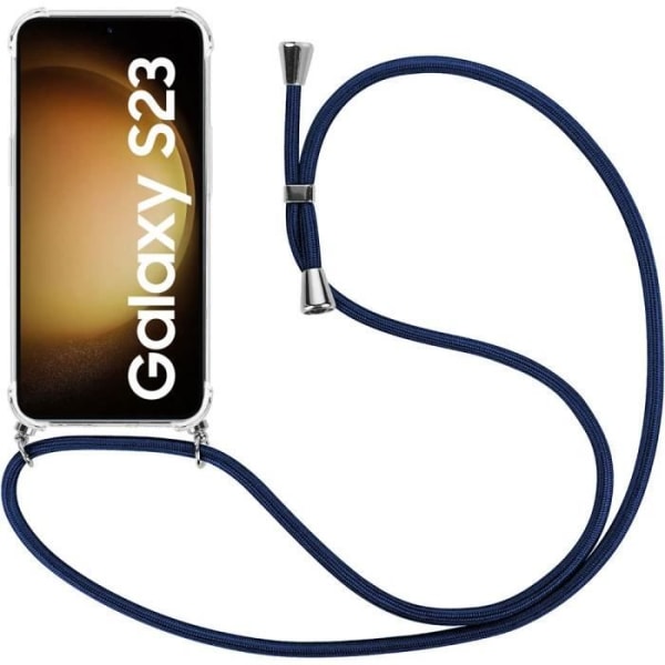 Lanyardfodral för Samsung Galaxy S23 Stötsäkert förstärkt skydd med lanyard marinblå marinblå