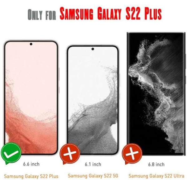 [2-pack] Härdat glas för Samsung Galaxy S22 Plus 5G, 0,26 mm skärmskydd med 99 % hög transparens, anti-fingeravtryck