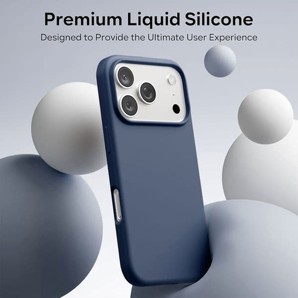 Silikonfodral - BOOLING - för iPhone 17 Pro - Rep- och Stötsäker Matt Mörkblå marinblå