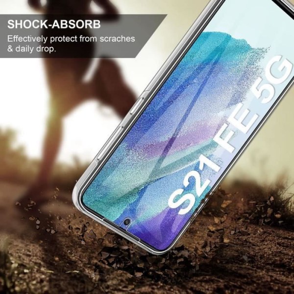 Fodral för Samsung S21 FE (6,4") Anti-Shock Transparent TPU Anti-Scratch 360 graders skydd Mjukt