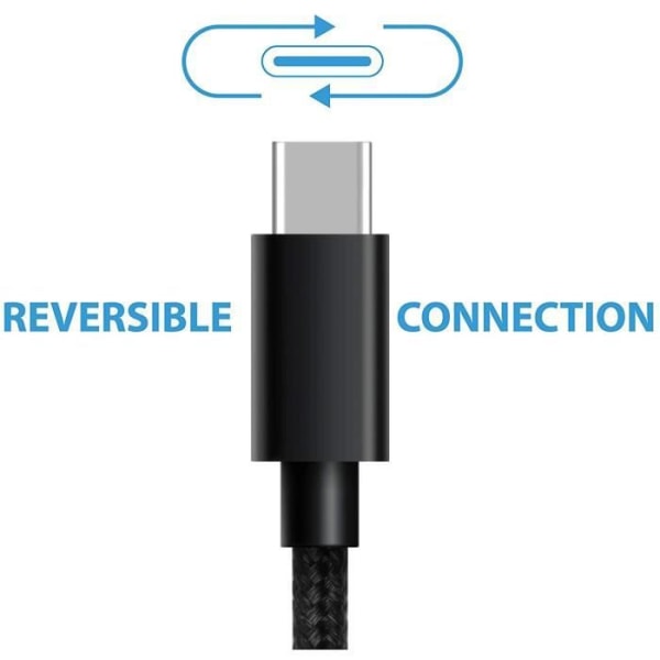 USB Typ C-kabel SUCESO [1M+2M+2M/Pack of 3] USB C-kabel Nylonflätad snabbladdning USB C-laddare för Samsung Galaxy S10/S9/S8/A7 A