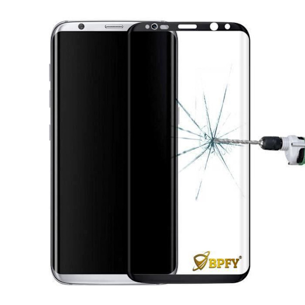 BPFY® - TOP KVALITET - GALAXY S8+ PLUS INKURVERAD SVART - Skyddsfilm CURVE skärm i härdat glas för Samsung - Mycket film sort