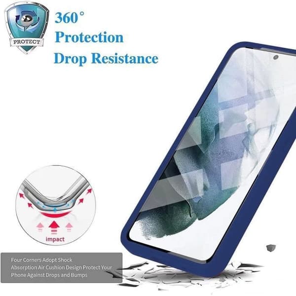 Coque - BOOLING - för Samsung Galaxy A21S - Marint blå - 360° skydd - Repfria marinblå