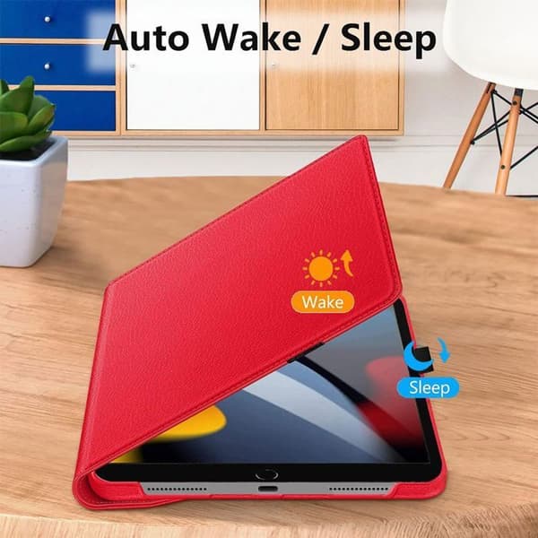 Coque + Härdat Glas - BOOLING - för iPad A16 (11") - Rotering 360° - Röd - Optimal skydd Röd