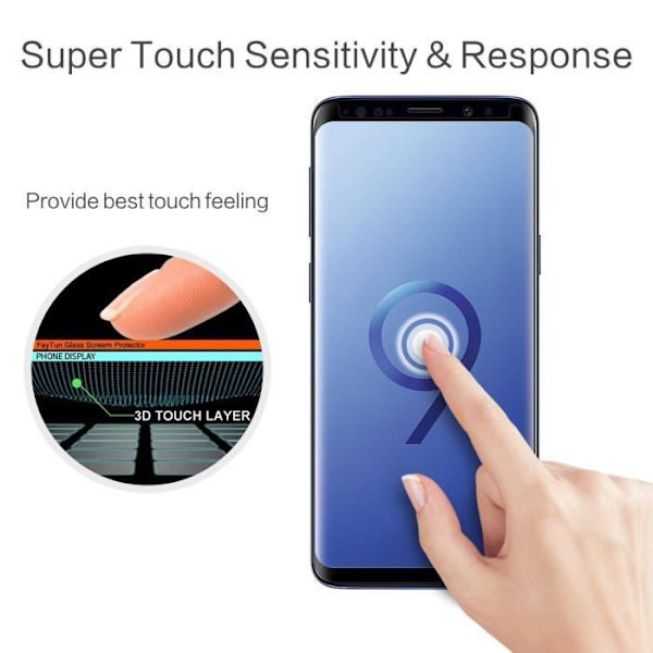 Samsung Galaxy S9 Skärmskydd, 9H Ultra Tough Tempered Glass Protector för Samsung Galaxy S9 (svart) Svart