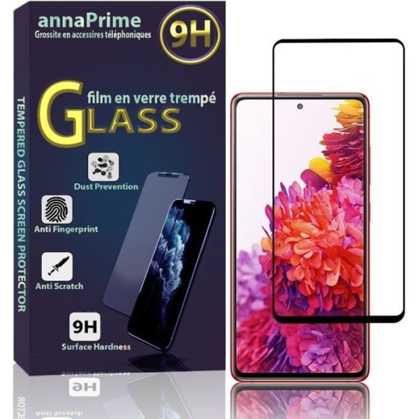 Vcomp - För Samsung Galaxy S20 FE- S20 FE 4G- S20 FE 5G 6,5": 1 helfärgsskärm härdat glas skärmskydd - SVART