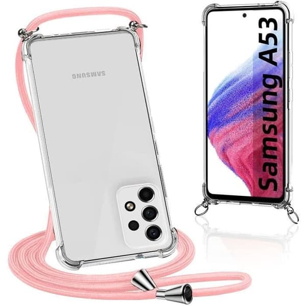 Coque - BOOLING - för Samsung A53 5G - Flexibel - Stötsäker - Transparent-Rosa Transparent-rosa