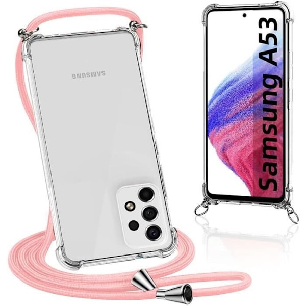 Coque - Samsung - A53 5G - Mjuk - Stötsäker - Transparent-Rosa Transparent-rosa