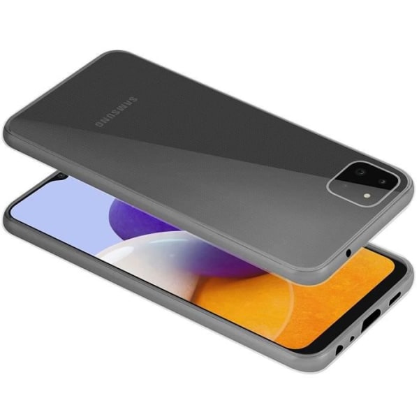 Skyddsfodral - Toproduits® - Galaxy A22 5G - Flexibelt - Härdat glas - Genomskinlig Transparent