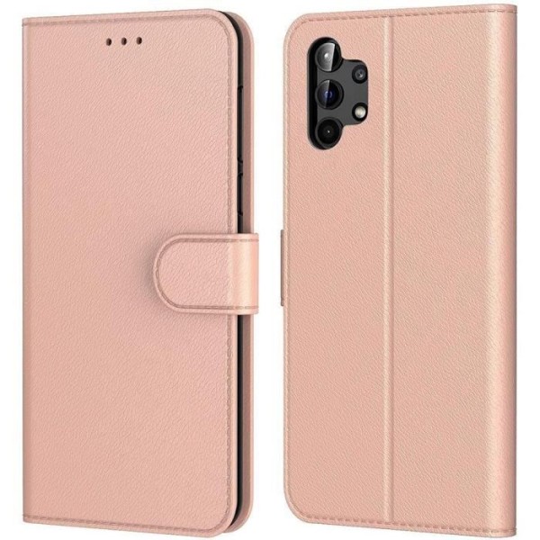 Fodral för Samsung A32 5G (6,5") Rosa korthållare Anti Scratch Plånbok Enfärgad lädereffekt 360 graders skydd