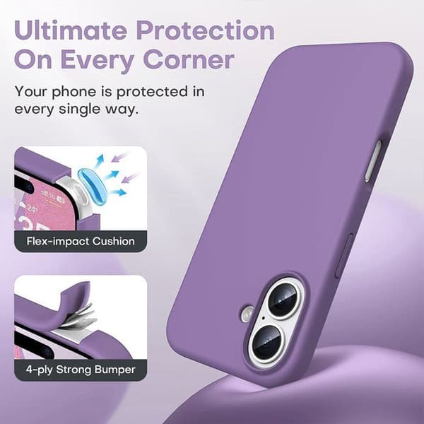 Telefonfodral - BOOLING - iPhone 17 - Stötsäker silikon - Lila - Elegant design Lila