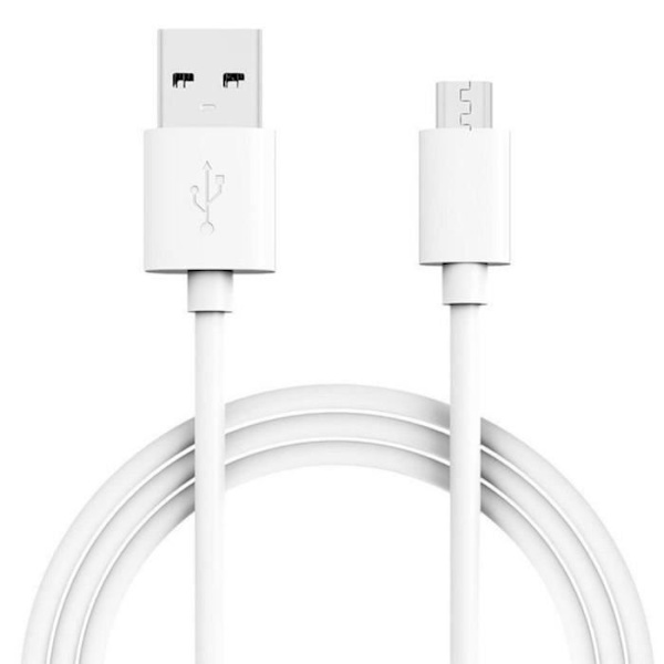 Laddarkabel Mikro USB - Samsung, Xiaomi, Huawei - Paket med 3 - 2M - Vit - Kompatibel med Android