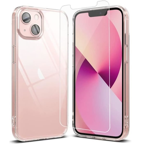 Siliconfodral - Ej specificerad - iPhone 13 mini - Ultratunn - Transparent - 2 Härdat glas Transparent