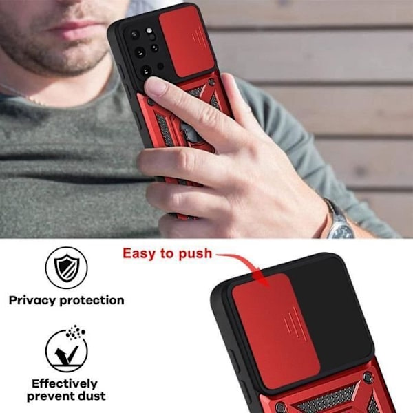 Skyddsskal - PROSHOP - För Samsung S20 Plus - Röd - Stöttålig - 2 Härdade Glas Röd