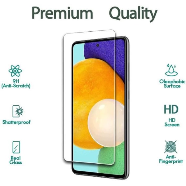 Härdat glas - PROSHOP - Samsung Galaxy A52s - 3 delar - 9H Resistance - Anti-repa - Lätt att installera Transparent