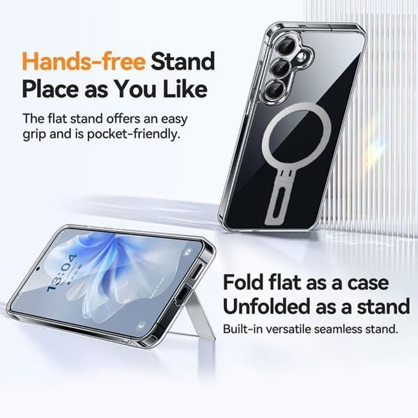 Skyddsolycka - BOOLING - för Samsung Galaxy A26 5G - Silikon Stötsäker - Fällbart Stöd - Transparent Transparent
