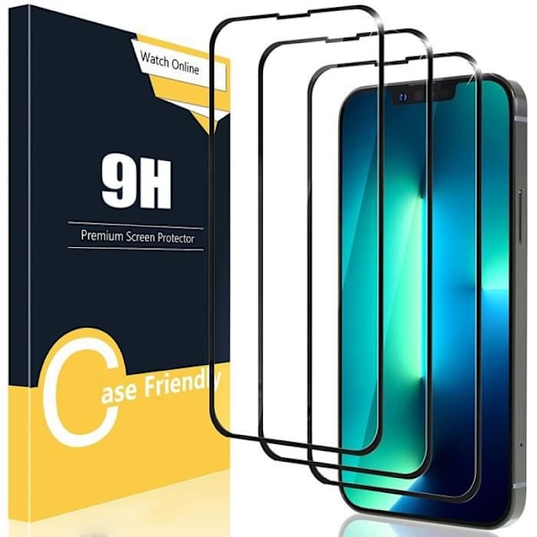 [4 st] Helkroppshärdat glas för iPhone 13 Pro Max (6,7") skärmskydd i glas Transparent med svart kant