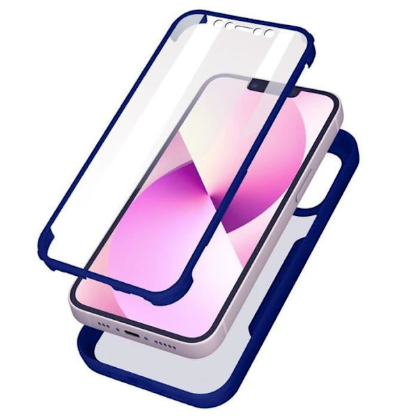 Skal för iPhone 13 (6.1") Dubbelsidigt skydd tpu Marinblå Transparent