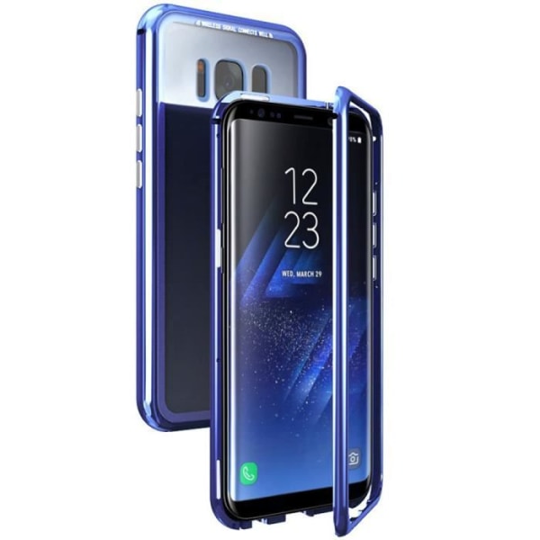 Etui - SECONDLYN - Galaxy S8 Plus - Aluminium - Hærdet glas - Anti-shock beskyttelse Blå