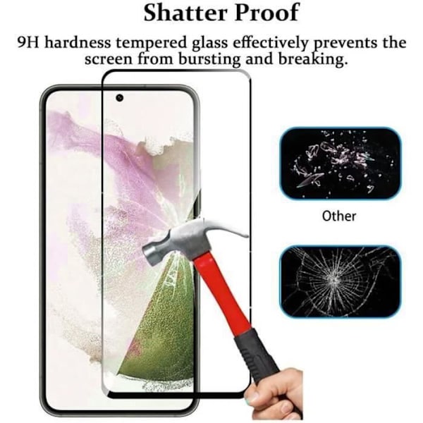 3-pack 3D härdat glas för Samsung Galaxy S23 Plus - Stötsäkert skärmskydd Transparent med svart kant