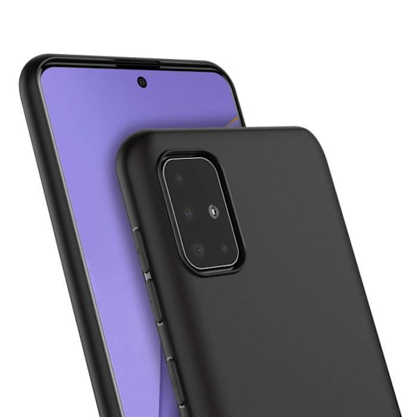 Skyddsfodral - Toproduits® - Samsung A51 - Svart - Härdat glas - Reptålig Svart