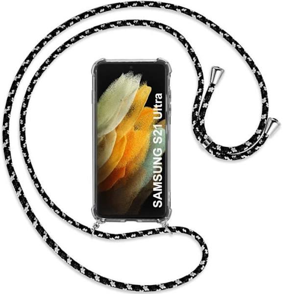 Skyddande skal - PROSHOP - Flexibelt - Transparent-Svart - För Samsung Galaxy S21 Ultra - Stötdämpande Transparent-svart