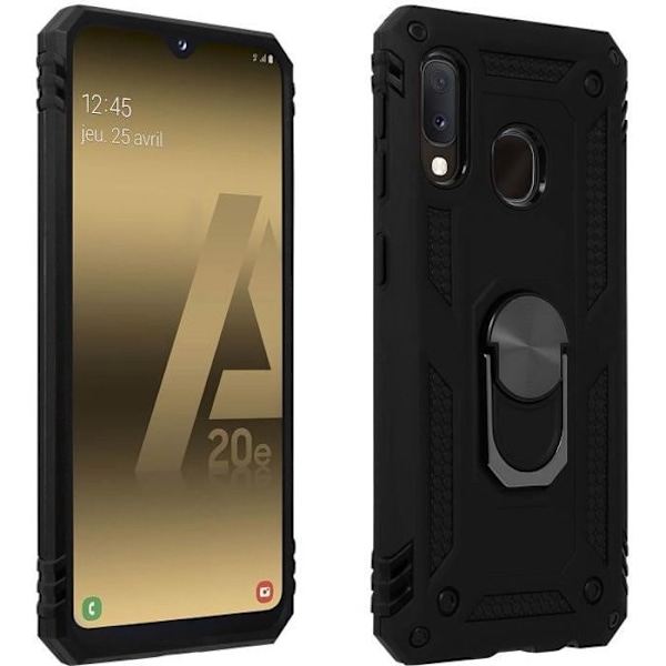 Skydd för Samsung Galaxy A20e - AVIZAR - Bi-material - Svart - Videostöd - Semi-styv Svart