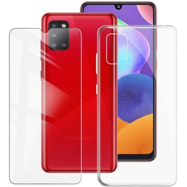 Transparent + härdat glas för Samsung Galaxy A31 6,4" Fodral Fodral Telefonfodral Smal mjuk silikon TPU
