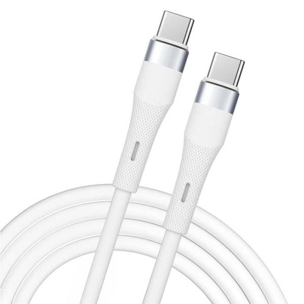 Kabel 60W USB-C för iPhone 16 Pro Max, iPhone 16 Pro, iPhone 16e, iPhone 15 Plus - 1 Meter Vit Vit