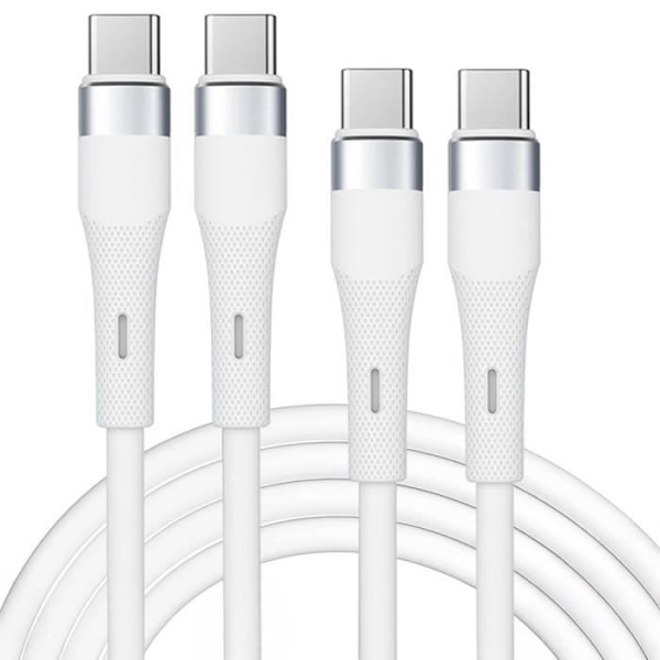 2x 60W snabb USB-C till USB-C-kabel för Samsung Galaxy S25 Ultra, S24, S24 FE, S23, S22, S21 FE - Vit 1M Vit