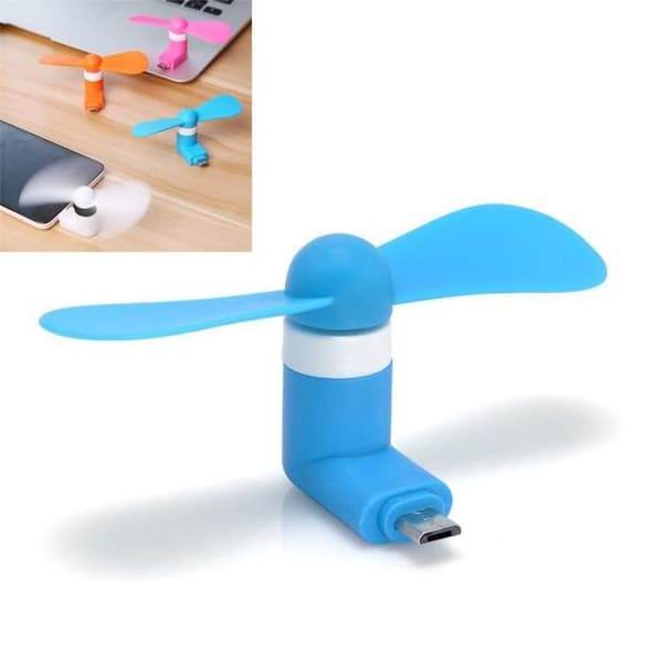 Mini Fläkt - YIOU - Portabel - Micro USB - 8,5 cm i diameter - Ultra tyst Blå